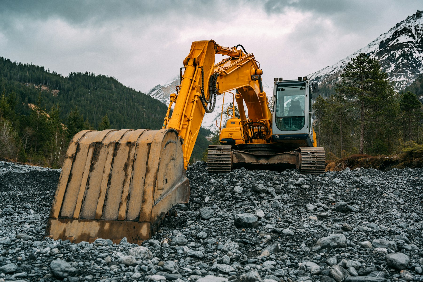 Illustrative stock photo of an excavator at a work site